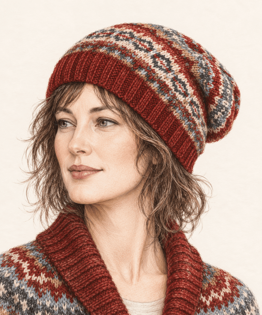 sketch of fair-isle hat